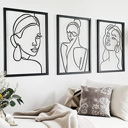 רמנה עיצוב אמנות קיר אסתטי מינימליסטי שחור | תקציר מודרני שורה אחת לנשים גוף פנים גוף